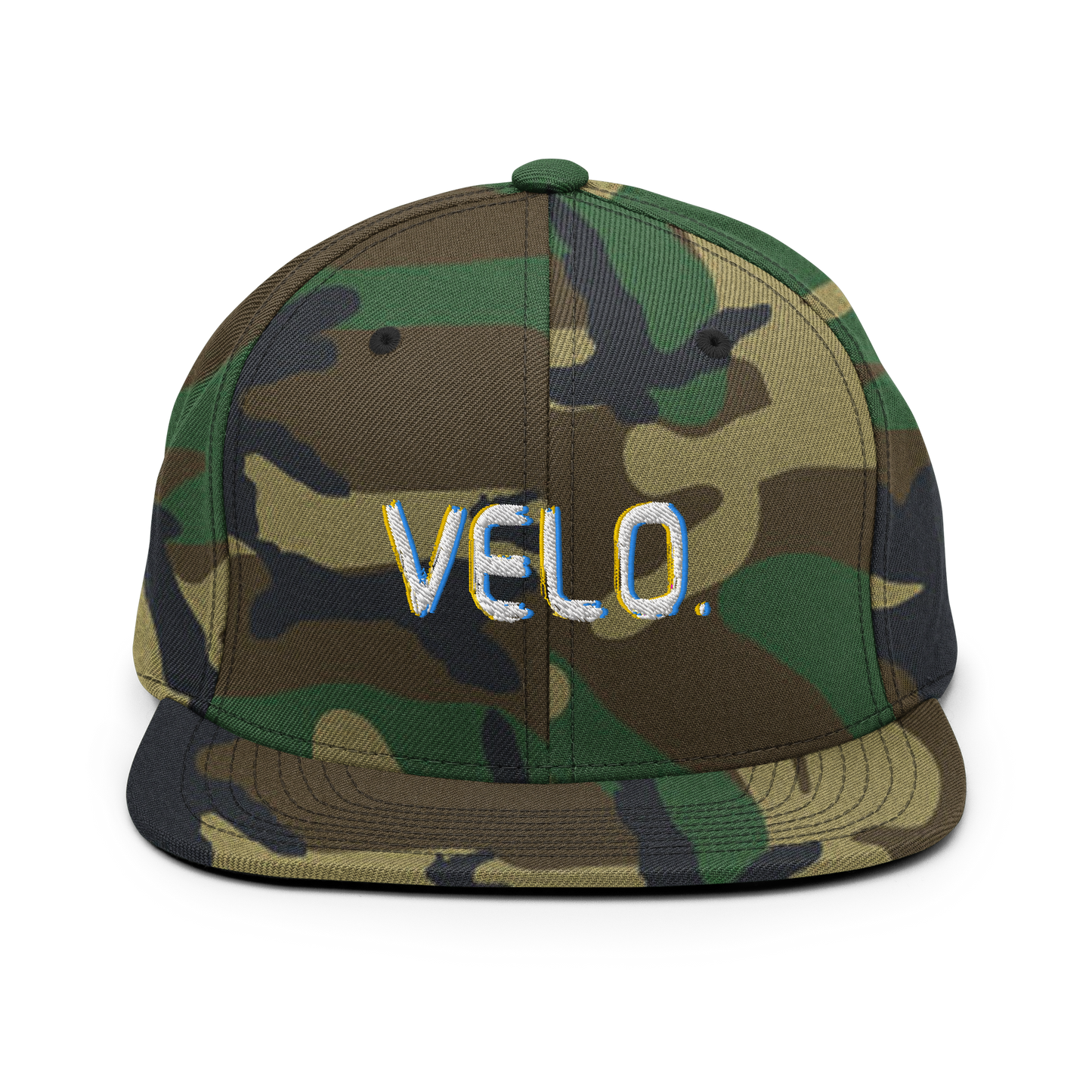 Velo. Flat Bill Snapback Hat