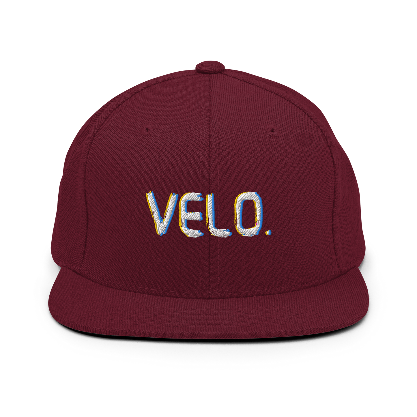 Velo. Flat Bill Snapback Hat