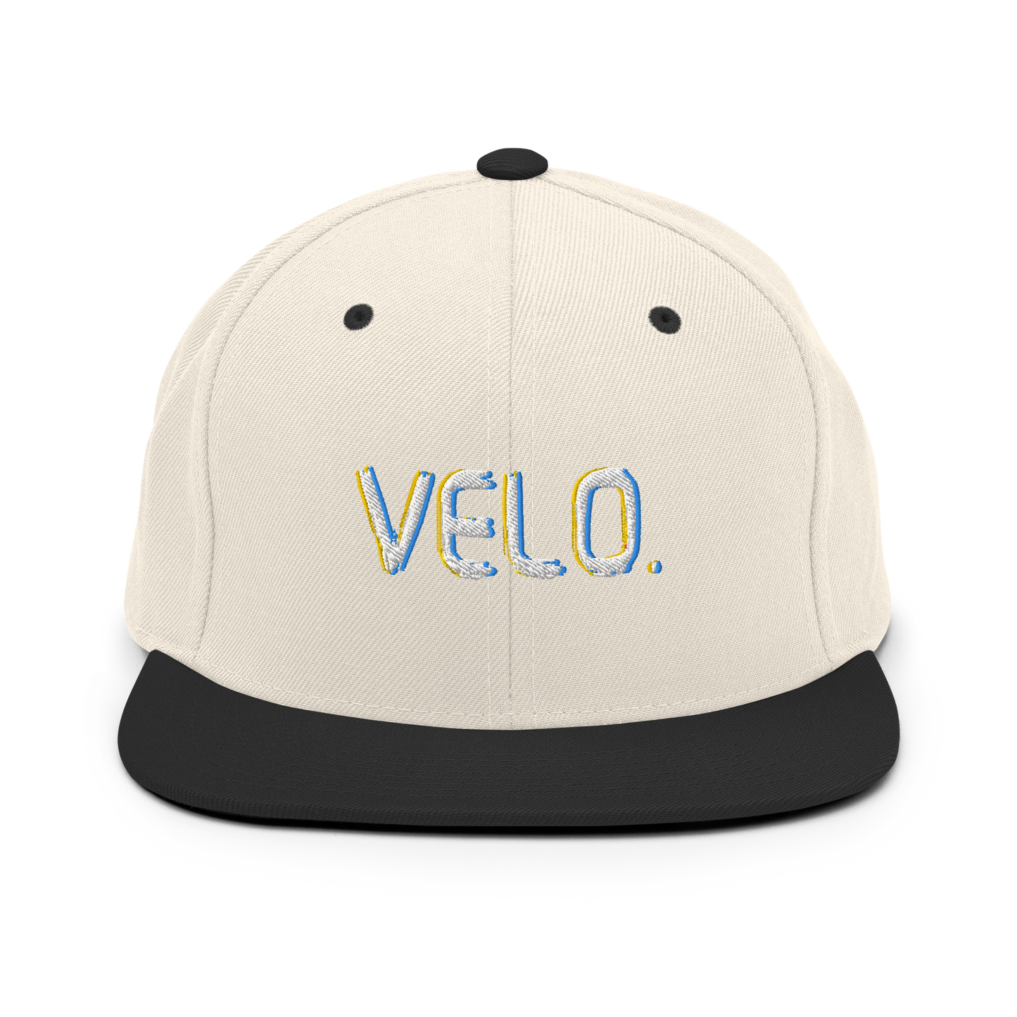 Velo. Flat Bill Snapback Hat